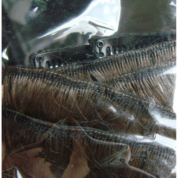 NEW Reecho Chocolate Brown 2pc Clip In Hair Extensions Long Straight Wavy Thick - Picture 3 of 13